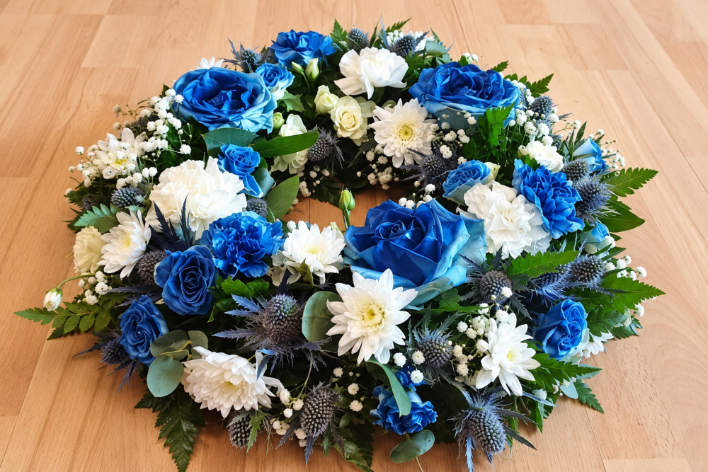 Blue & White Wreath
