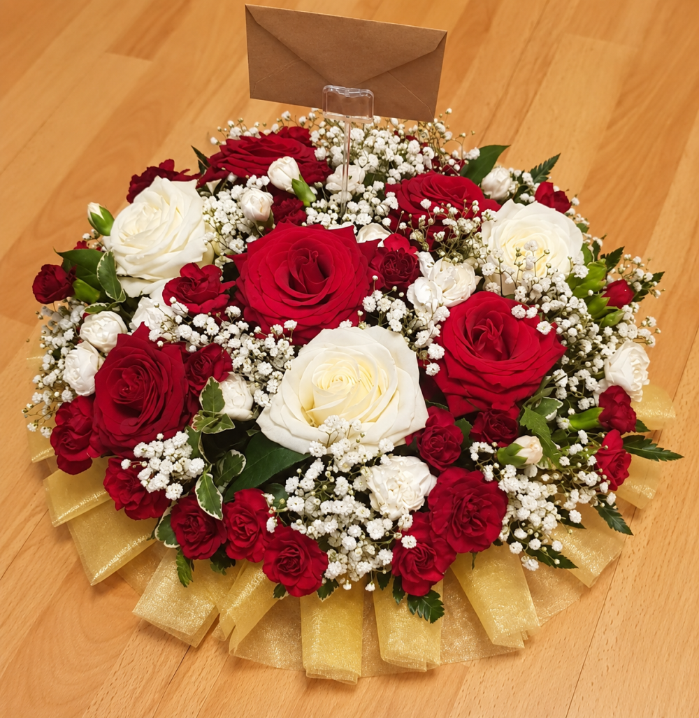 Red & White Floral Tribute