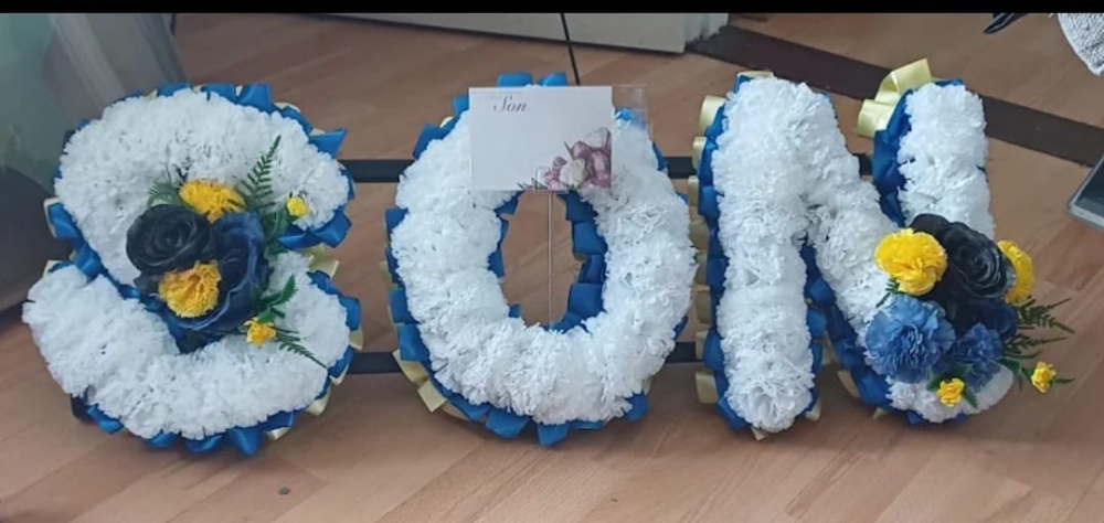 Artificial Son Funeral Barbados  Lettering